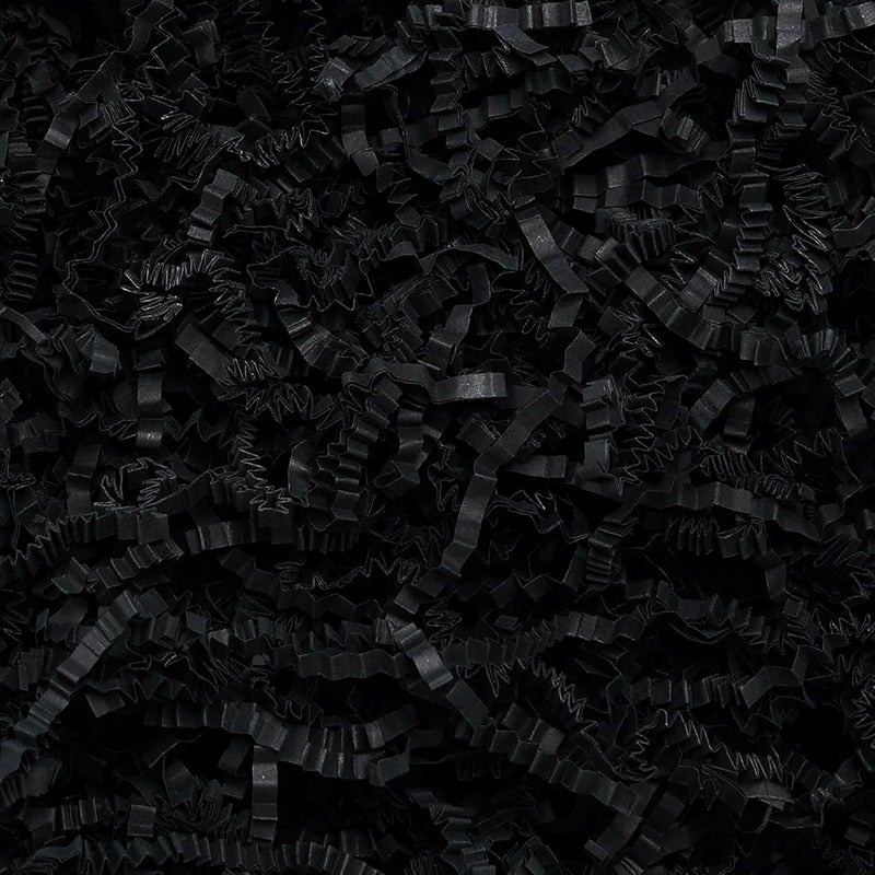 ROSYJUNE 8oz Black Crinkle Cut Paper Shred Filler, Iridescent Easter Grass Confetti Shredded Paper for Gift Baskets Boxes Filling, Birthday Wedding Valentines Day Decoration - Image 1